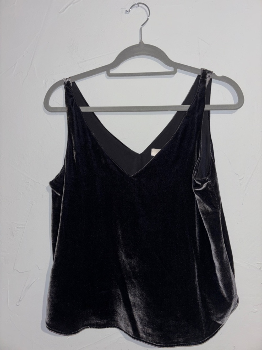 LOFT Black Velvet V-Neck Camisole